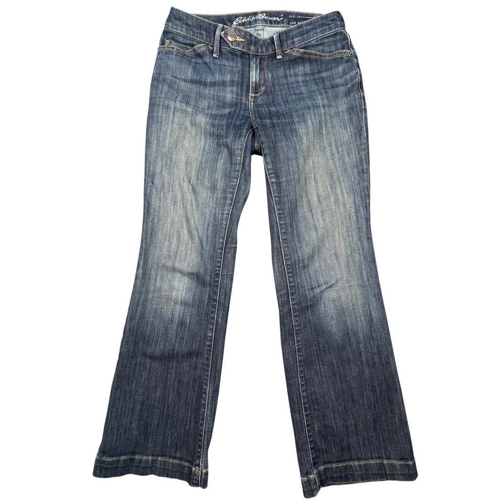 Eddie Bauer Blue Curvy Fit Trouser Denim Jeans Women Size P2